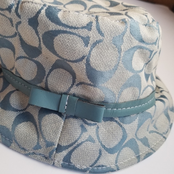 Coach Logo Blue Bucket Hat Canvas - Picture 3 of 4